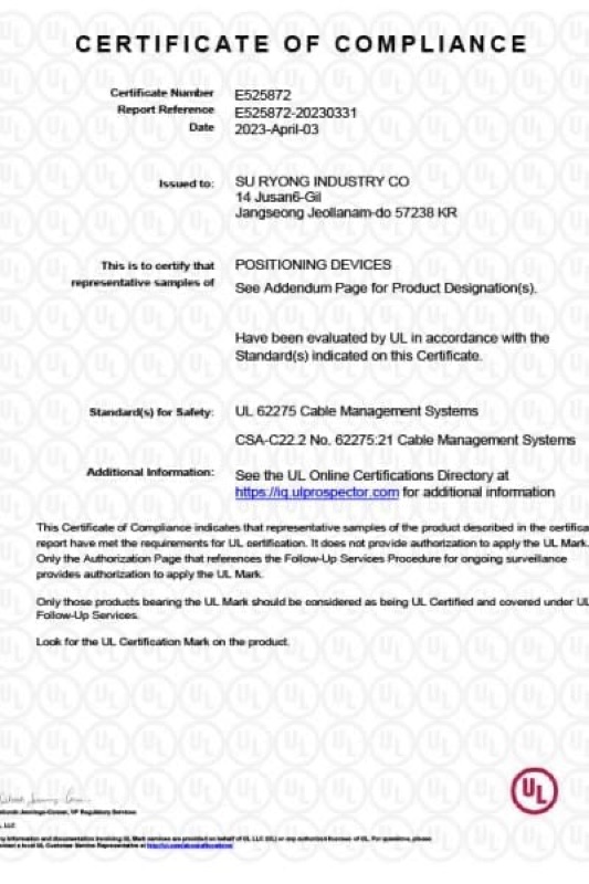 US UL safety certificate