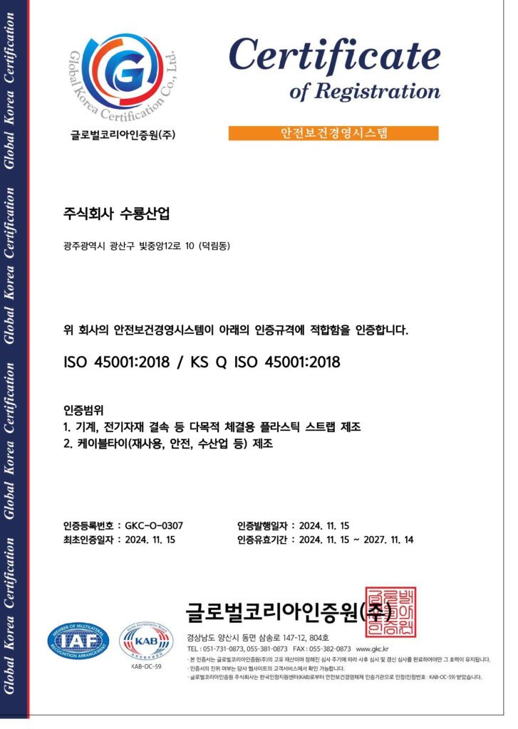 ISO 45001 certificate